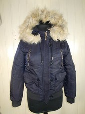 Veste doudoune très chaude bleu PIMKIE XS 34/36 bonne capuche Fourrure AM