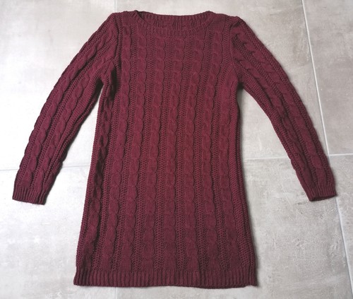 Robe pull femme bordeaux