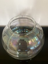 Vase Boule Art Déco Verre Moiré Transparent