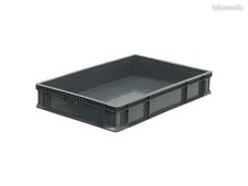Lot de 5 caisse en plastique Bac de rangemnt 600x400x100mm conteneur de stockage