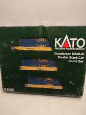 KATON N 106-6175 COFFRET 3 WAGON TTX GUNDERSON MAXI-IV DOUBLE SET CAR CSX TBE