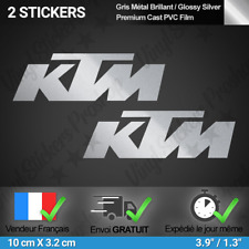 Compatible avec KTM 2 stickers autocollant gris métal 10 cm argent Tuning moto