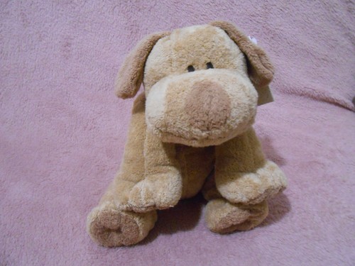 Peluche doudou chien marrons - peluche,