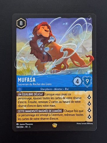 Carte lorcana mufasa 150 204 - lorcana,