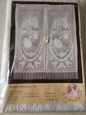 Paire De Rideaux Lot De Deux Rideaux Voilage Cygne La Brodeuse 60 X 160 Cm Blanc