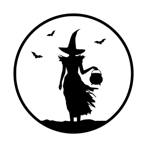 Sorcière halloween décalque - sorcière,