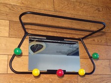 VINTAGE PORTEMANTEAU-5 patère boule-MIROIR-DESIGN 60-70-étagère