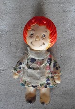 Vintage 1960s Vinyl Raggedy Ann Andy Figurine 3 1/2" Tall