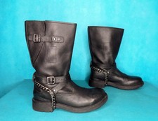 bottes motard ASH cuir noir