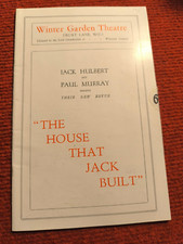 PROGRAMME - WINTER GARDEN  -THE HOUSSE THAT JACK BUILT - 1930