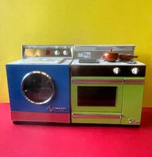 JOUET VINTAGE - LAVE LINGE CUISINIERE TOLE LAQUEE  POUPEE AMB MARCHESINI ITALY