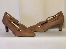 escarpins accessoire diffusion cuir gaufré +ou- brillant fauve 37