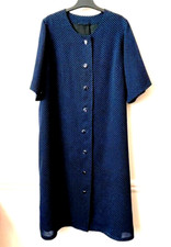 Magnifique Robe pure Vintage Japon Noir Pois Bleu T42 environ H=105cm !