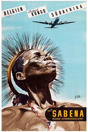 Aviation sabena rf62 poster - sabena,