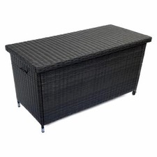 Coffre De Jardin En Polyrattan Étanche Boîte À Coussin De Rangement
