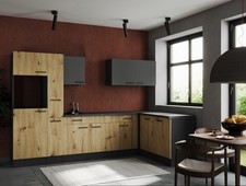 Cuisine Évier Angle Gris Mat Artisan Chêne Oliver 310x172 Cm Respekta