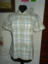 Chemisier chemise manche courtes 100% coton leger CARHARTT M 40/42 beige carreau