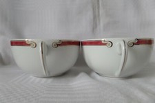 2 TASSES CHRISTOFLE EN PORCELAINE SPECIAL MICRO ONDES - modéle OCEANA ROUGE 