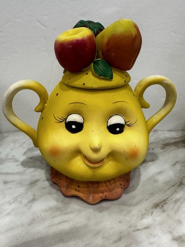 Anthropomorphic bisque apple - bisque,