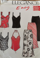 6153 PATRON SIMPLICTY "ELEGANCE" MAILLOT DE BAIN 1 PIECE  JUPE TOP  34 AU 44
