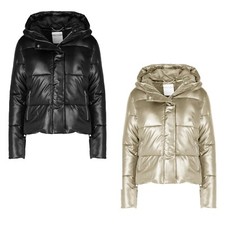 Doudoune Courte Femme En Cuir Synthétique Avec Capuche JWARESTFLH3_139