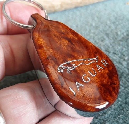 Jaguar wood key chain - key,