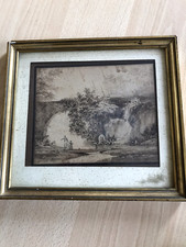 École Française début XIXème paysage animé signé Schaal 1825