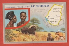 CHROMO - COLONIES FRANCAISES - LE TCHAD - PRODUITS DU LION NOIR