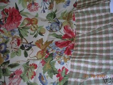 JCP FLORAL GINGHAM VALANCE TIER CURTAIN SET 36"  NEW