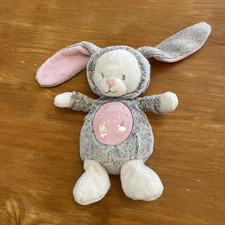 doudou peluche ours blanc gris déguisé lapin rose MOTS D'ENFANTS Luminescent