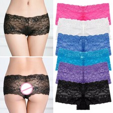 Lot De 6 Culottes En Dentelle Ultra Fines Pour Femmes Slips Solides Sous-  /
