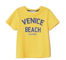 H&M Boys Crew-neck Tee in soft cotton jersey w/ printed design. Yellow Sz 6-8Y