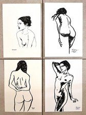 Dessins : 4 nus féminins