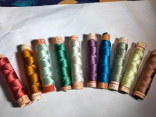 mercerie ancienne - 10 bobines fusettes cordonnet de soie AU TAILLEUR