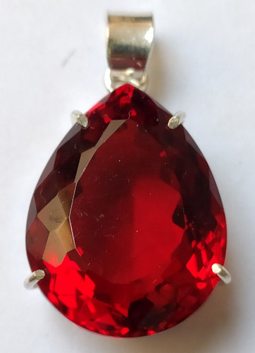 Grand pendentif topaze rouge