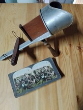 Ancienne Visionneuse PERFECSCOPE Métal Ciselé 1895 USA + 11 Cartes Vintage