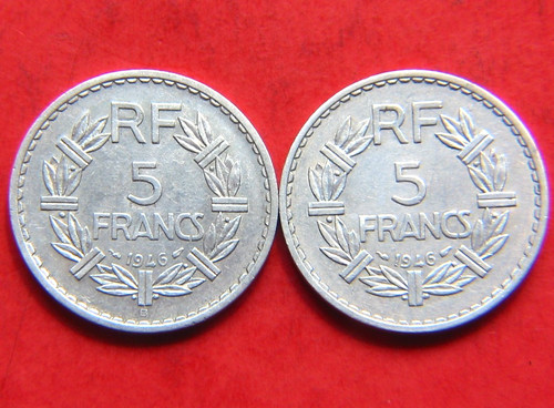 Lot pièces 5 francs - 2, :