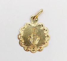 Petite Médaille religieuse antique or 18k Vierge Marie (circa 1900)