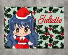 Puzzle Noël Manga fille personnalisé avec prénom