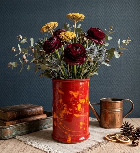 Vase cylindrique vintage - , terre