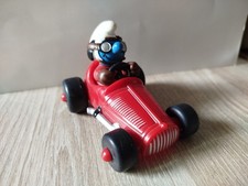 Figurine Schtroumpf Voiture De Courses Rouge + Pilote Peyo Schleich 1998