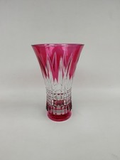 Vase En Cristal Rose De Val Saint Lambert. Milieu Du XX Ème Siècle.
