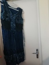 ROBE A BRETELLE MARINE KANDJY VISCOSE INDIA TAILLE UNIQUE