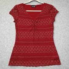 Paper Doll Shirt Womens M Red