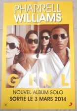 FRENCH PROMO POSTER PHARELL WILLIAMS GIRL TRèS BON ETAT & RARE LIVRAISON PLIEE