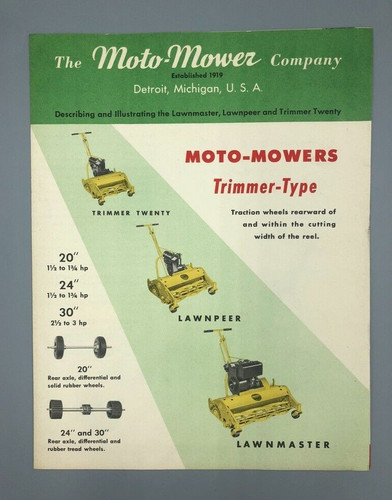 1940s moto mower green lawn - 1940s, moto-mower
