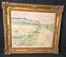 Tableau Paysage Fusain Crayon signé XXÈME Guillaumin, Henri Moret