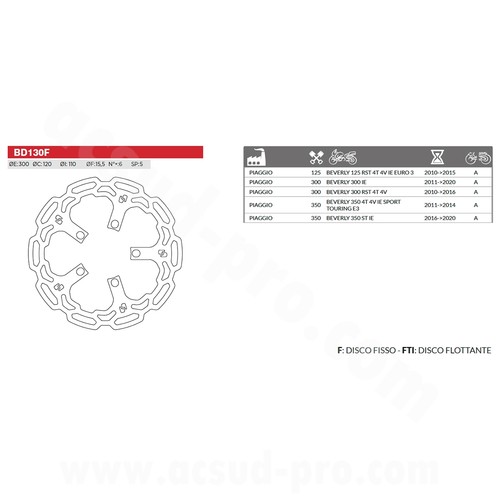 Disque frein avant - disque, de