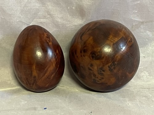 Paire boule bois naturel - bois,