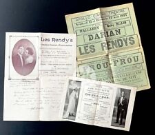 LES RENDY'S Couple Chanteur Transformiste Music Hall Cinéma 3 Docs 1924